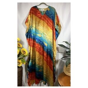 Winlar Caftan Kaftan Dress Vintage Shimmery Beach 2X Resortwear